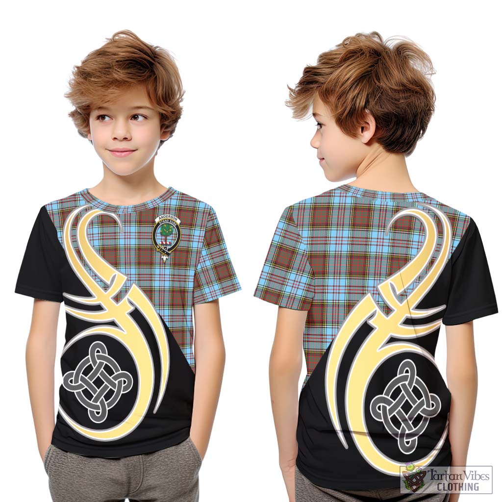 Anderson Ancient Tartan Kid T-Shirt with Family Crest and Celtic Symbol Style Youth XL Size14 - Tartan Vibes Clothing