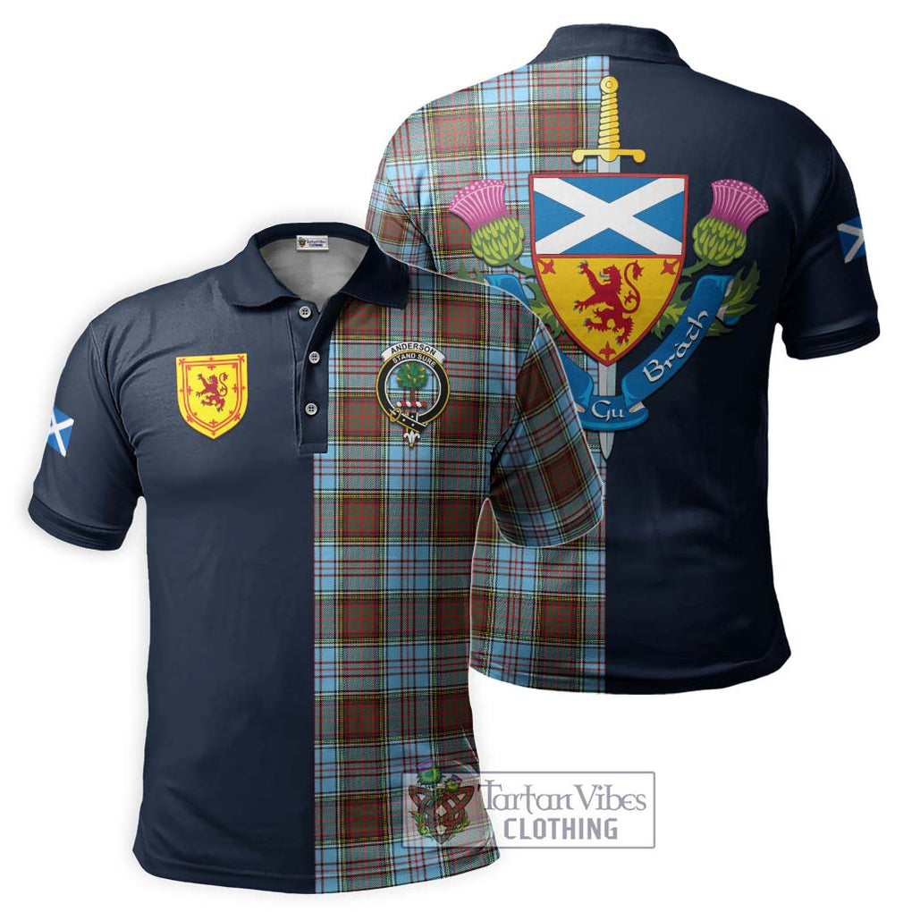 Tartan Vibes Clothing Anderson Ancient Tartan Polo Shirt with Scottish Lion Royal Arm Half Style