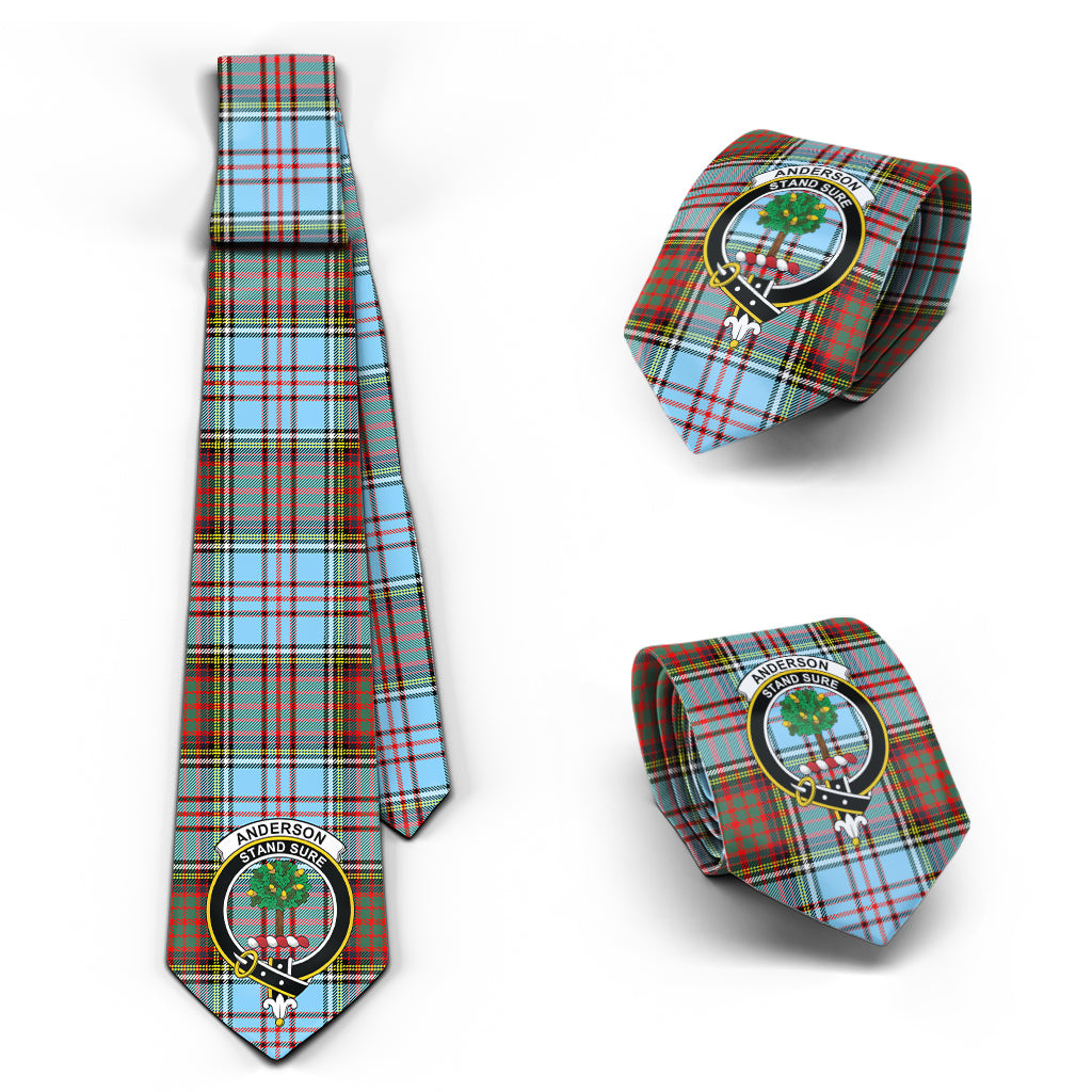 Anderson Ancient Tartan Classic Necktie with Family Crest Necktie One Size - Tartan Vibes Clothing