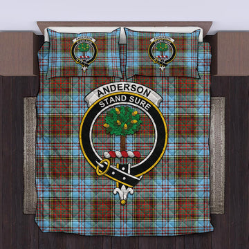 Anderson Ancient Tartan Quilt Bed Set with Family Crest