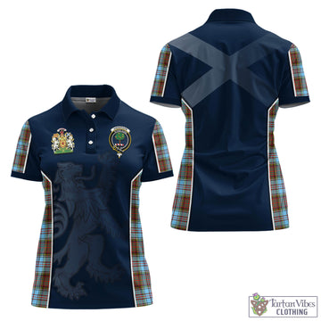 Anderson Ancient Tartan Women's Polo Shirt with Family Crest and Lion Rampant Vibes Sport Style