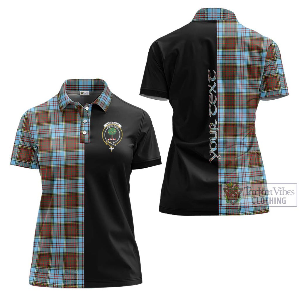 Anderson Ancient Tartan Women's Polo Shirt with Family Crest and Half Of Me Style Women - Tartanvibesclothing Shop