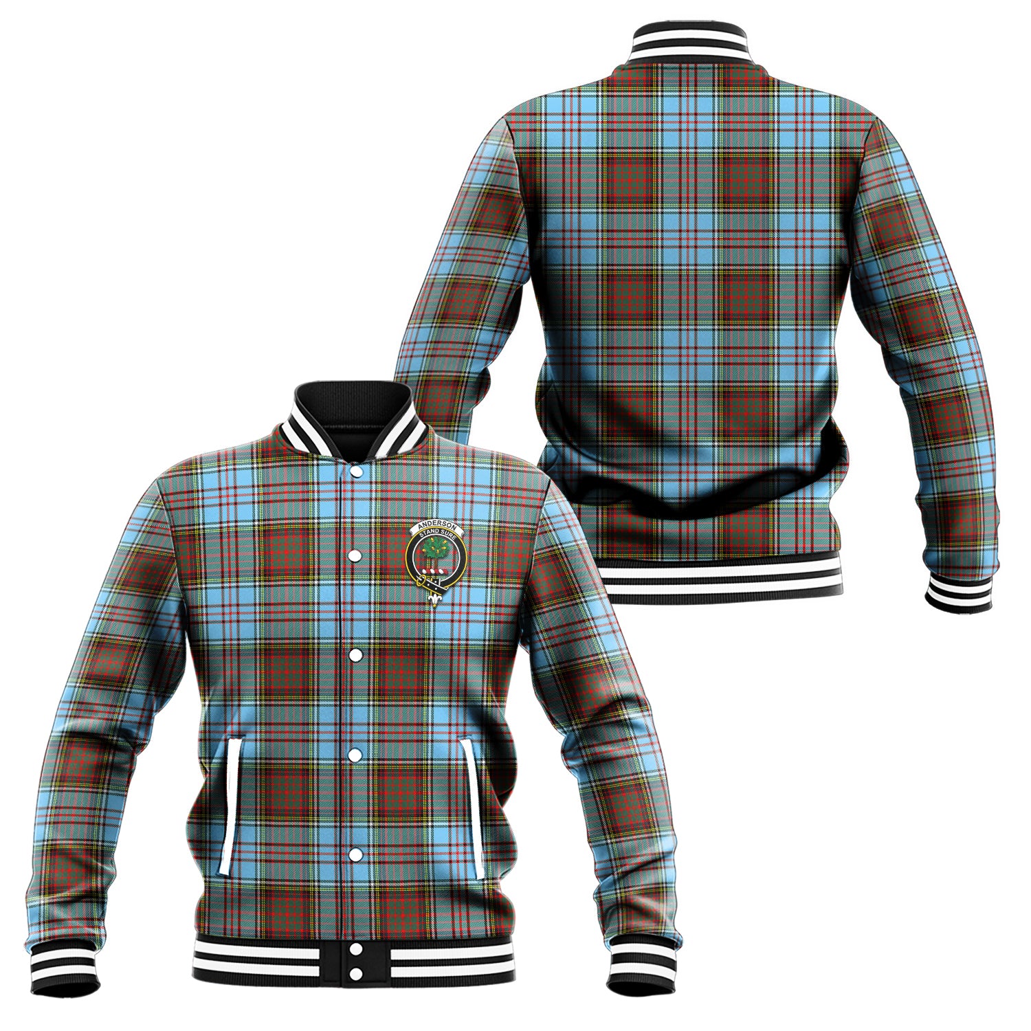 Anderson Ancient Tartan Baseball Jacket with Family Crest Unisex - Tartan Vibes Clothing