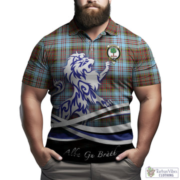 Anderson Ancient Tartan Polo Shirt with Alba Gu Brath Regal Lion Emblem