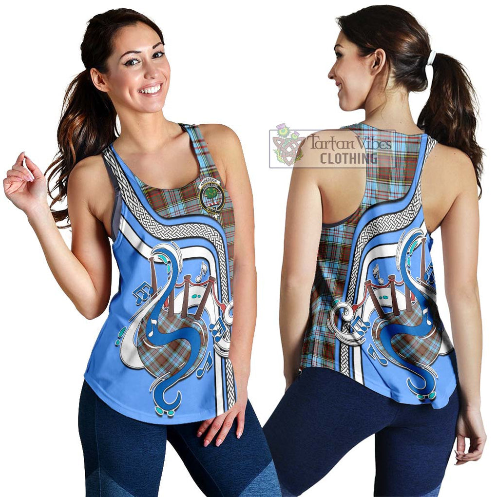 Anderson Ancient Tartan Women's Racerback Tanks with Epic Bagpipe Style 4XL - Tartanvibesclothing Shop