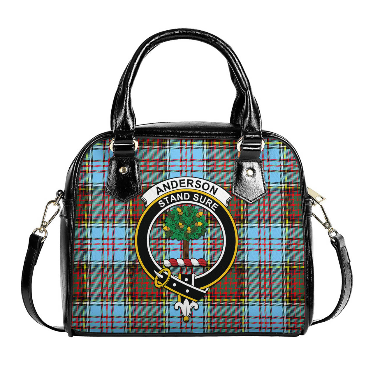 Anderson Ancient Tartan Shoulder Handbags with Family Crest One Size 6*25*22 cm - Tartanvibesclothing