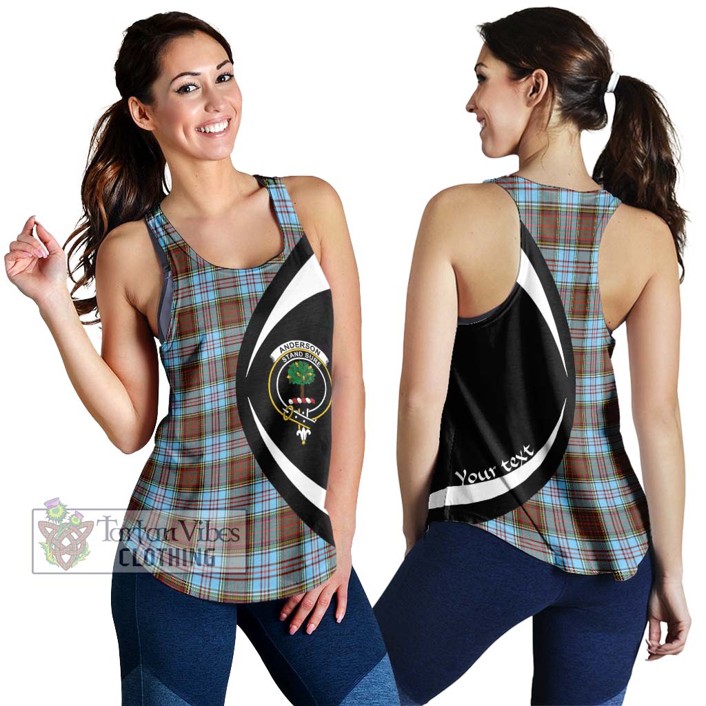 Anderson Ancient Tartan Women's Racerback Tanks with Family Crest Circle Style 4XL - Tartan Vibes Clothing