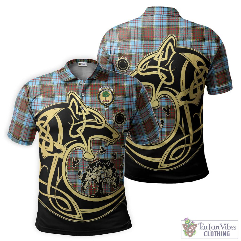 Anderson Ancient Tartan Polo Shirt with Family Crest Celtic Wolf Style Kid - Tartanvibesclothing Shop