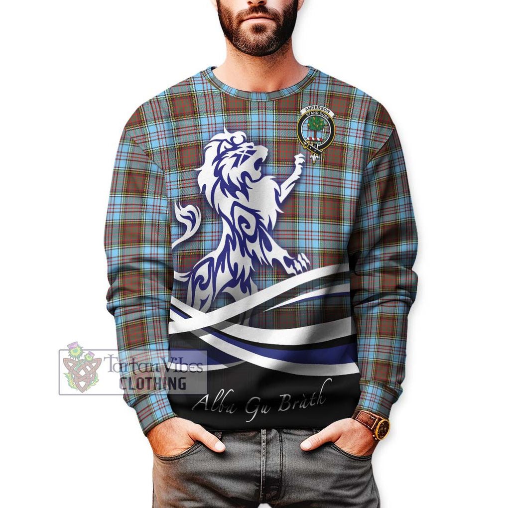 Anderson Ancient Tartan Sweatshirt with Alba Gu Brath Regal Lion Emblem Unisex - Tartanvibesclothing Shop