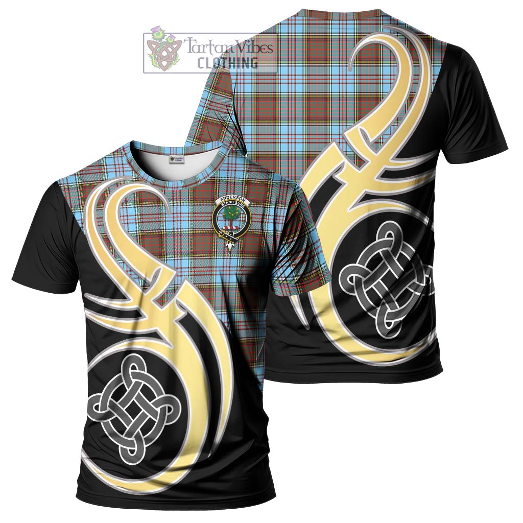 Tartan Vibes Clothing Anderson Ancient Tartan T-Shirt with Family Crest and Celtic Symbol Style