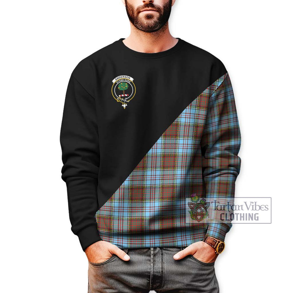 Anderson Ancient Tartan Sweatshirt with Family Crest and Military Logo Style Unisex - Tartanvibesclothing Shop