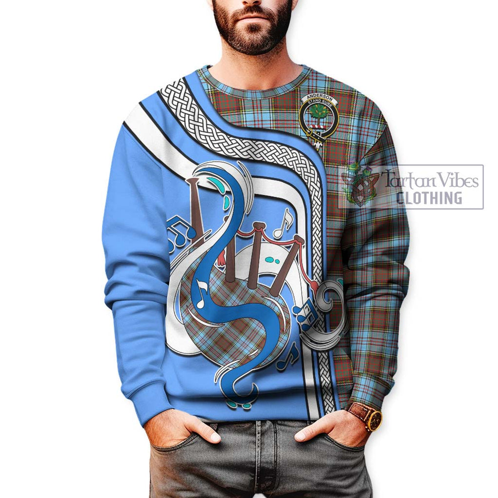 Anderson Ancient Tartan Sweatshirt with Epic Bagpipe Style Unisex - Tartanvibesclothing Shop