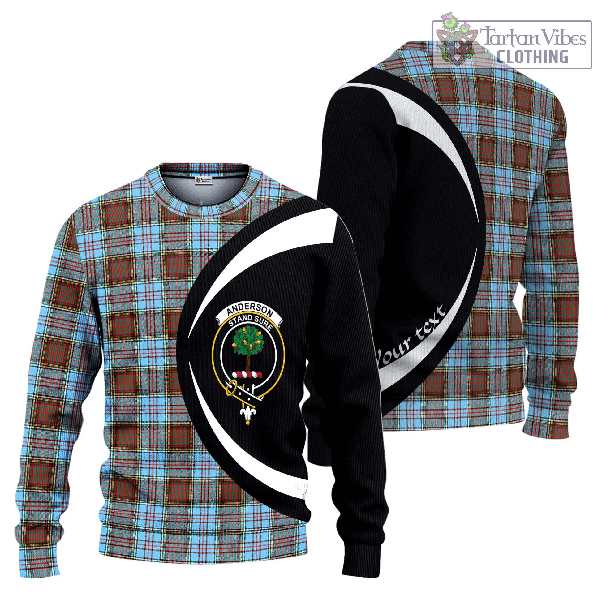 Anderson Ancient Tartan Ugly Sweater with Family Crest Circle Style Unisex - Tartan Vibes Clothing