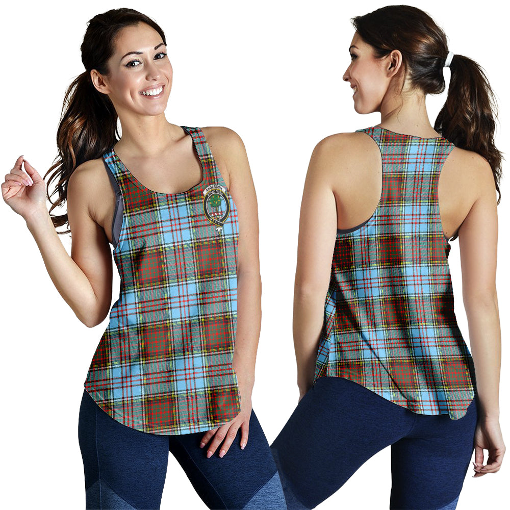 Anderson Ancient Tartan Women Racerback Tanks with Family Crest - Tartanvibesclothing