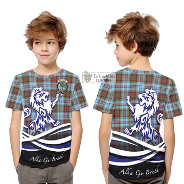 Anderson Ancient Tartan Kid T-Shirt with Alba Gu Brath Regal Lion Emblem