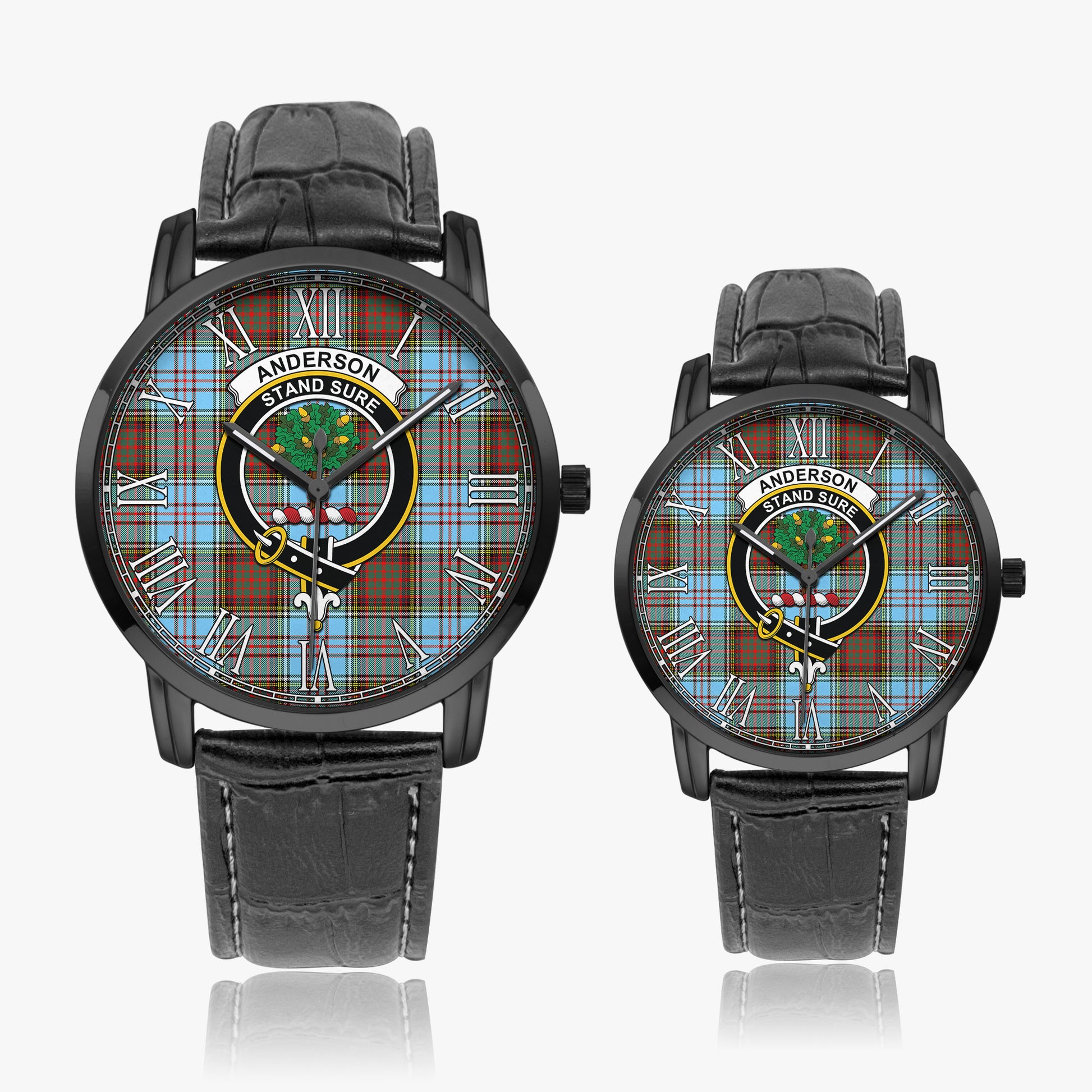 Anderson Ancient Tartan Family Crest Leather Strap Quartz Watch - Tartanvibesclothing