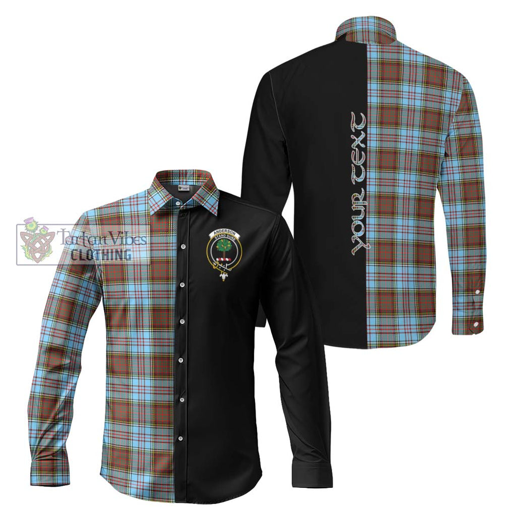 Anderson Ancient Tartan Long Sleeve Button Shirt with Family Crest and Half Of Me Style Men's Shirt S - Tartanvibesclothing Shop