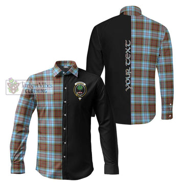 Anderson Ancient Tartan Long Sleeve Button Shirt with Family Crest and Half Of Me Style