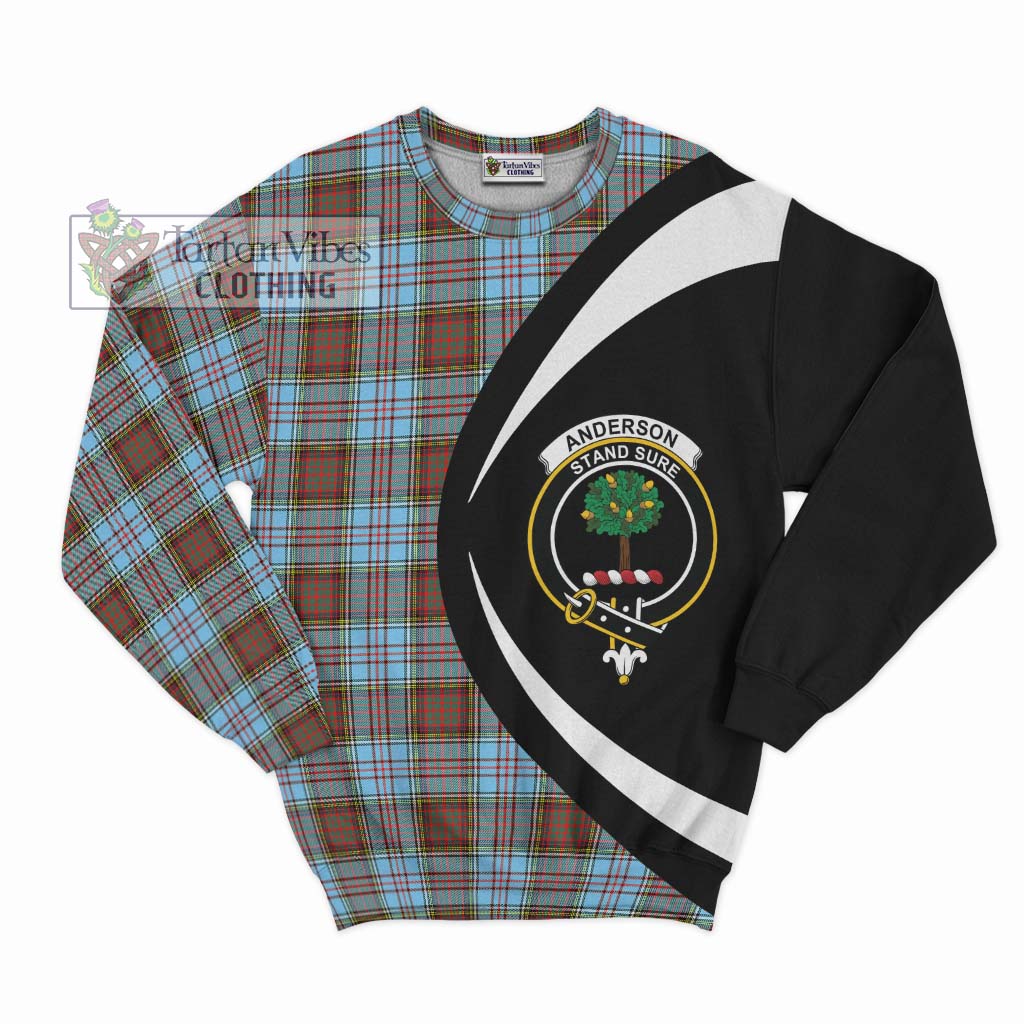 Anderson Ancient Tartan Sweatshirt with Family Crest Circle Style Unisex - Tartan Vibes Clothing