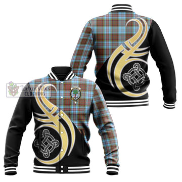 Anderson Ancient Tartan Baseball Jacket with Family Crest and Celtic Symbol Style