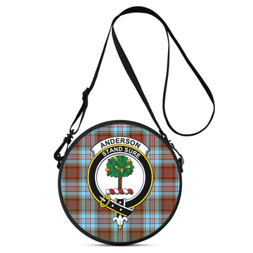 Anderson Ancient Tartan Round Satchel Bags with Family Crest