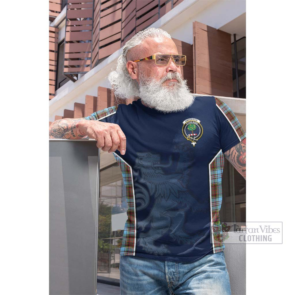 Tartan Vibes Clothing Anderson Ancient Tartan Cotton T-shirt with Family Crest and Lion Rampant Vibes Sport Style