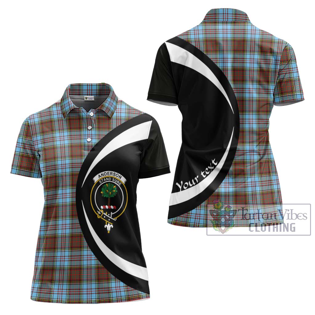 Anderson Ancient Tartan Women's Polo Shirt with Family Crest Circle Style Women - Tartan Vibes Clothing