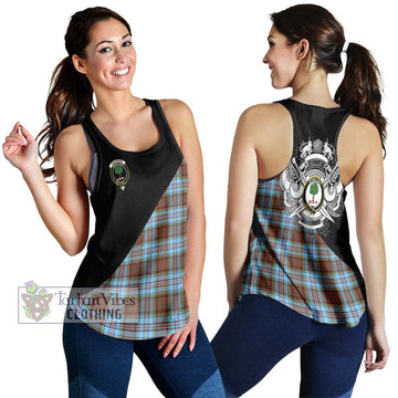 Anderson Ancient Tartan Women's Racerback Tanks with Family Crest and Military Logo Style