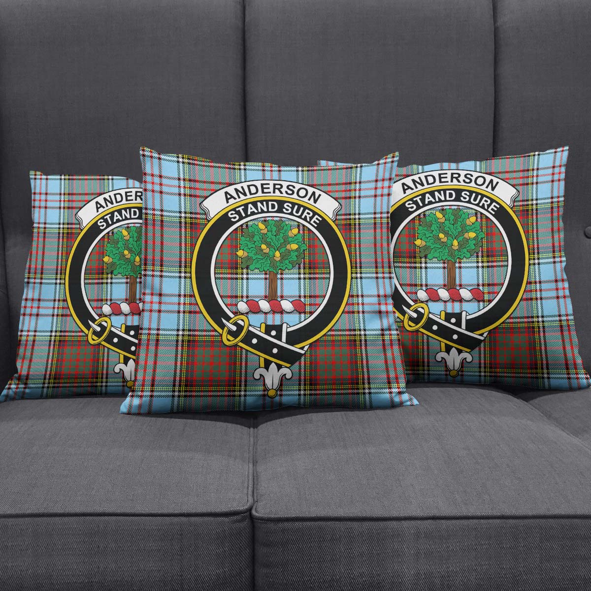 Anderson Ancient Tartan Pillow Cover with Family Crest Square Pillow Cover - Tartanvibesclothing