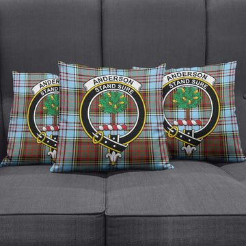 Anderson Ancient Tartan Pillow Cover with Family Crest