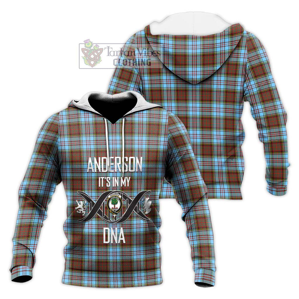 Anderson Ancient Tartan Knitted Hoodie with Family Crest DNA In Me Style Unisex Knitted Pullover Hoodie - Tartanvibesclothing Shop