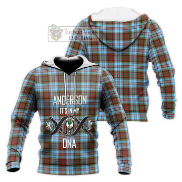 Anderson Ancient Tartan Knitted Hoodie with Family Crest DNA In Me Style