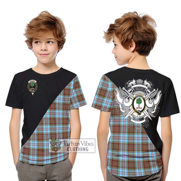 Anderson Ancient Tartan Kid T-Shirt with Family Crest and Military Logo Style