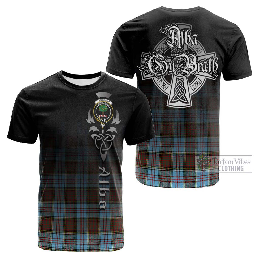 Tartan Vibes Clothing Anderson Ancient Tartan Cotton T-shirt Featuring Alba Gu Brath Family Crest Celtic Inspired