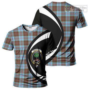 Anderson Ancient Tartan T-Shirt with Family Crest Circle Style