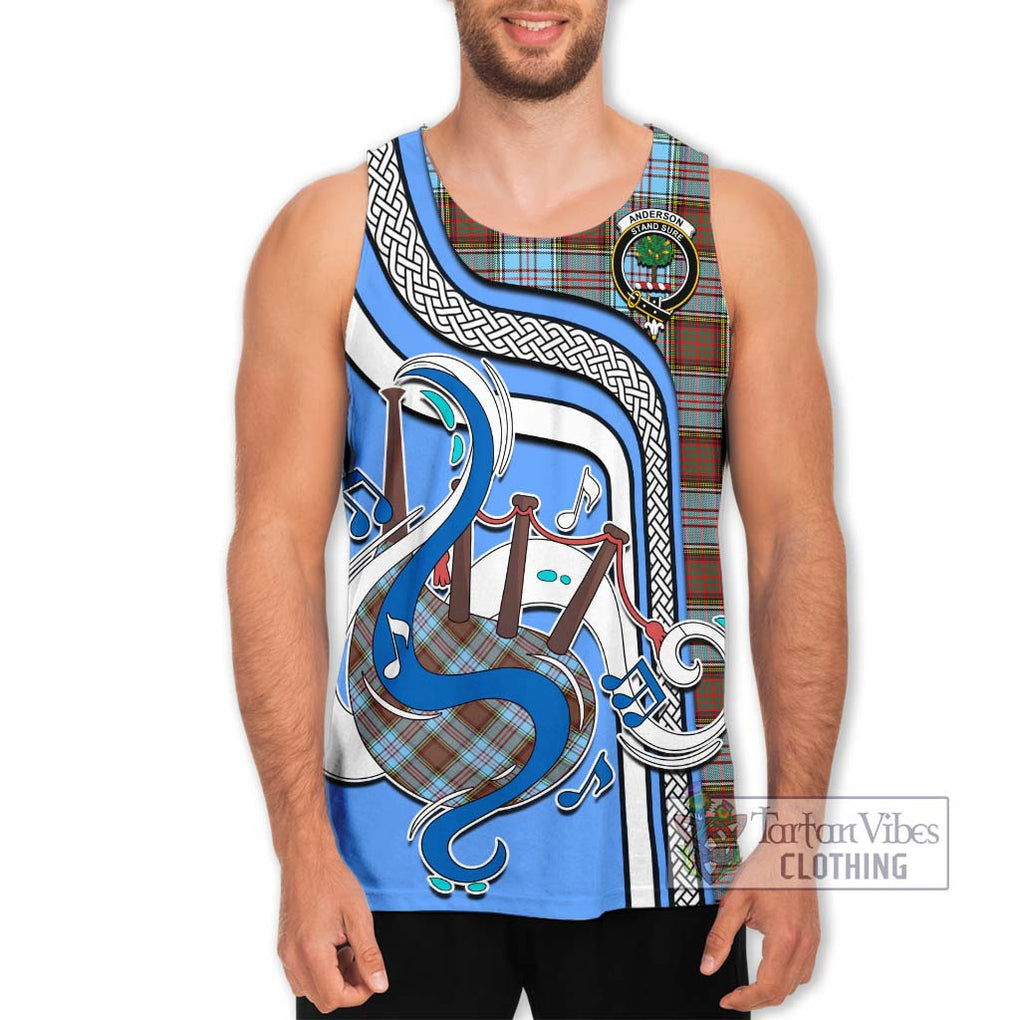 Anderson Ancient Tartan Men's Tank Top with Epic Bagpipe Style Men - Tartanvibesclothing Shop