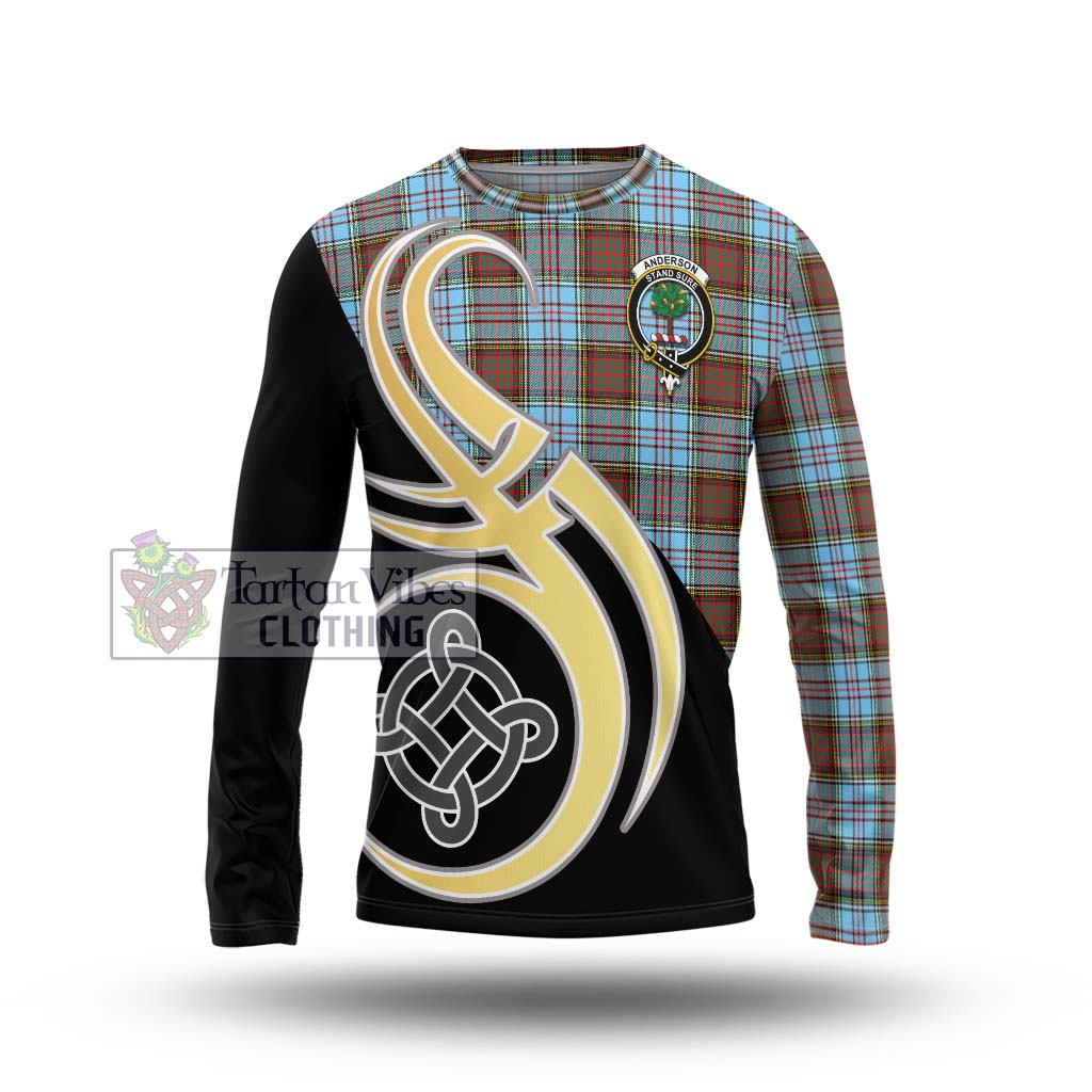 Anderson Ancient Tartan Long Sleeve T-Shirt with Family Crest and Celtic Symbol Style Unisex - Tartan Vibes Clothing