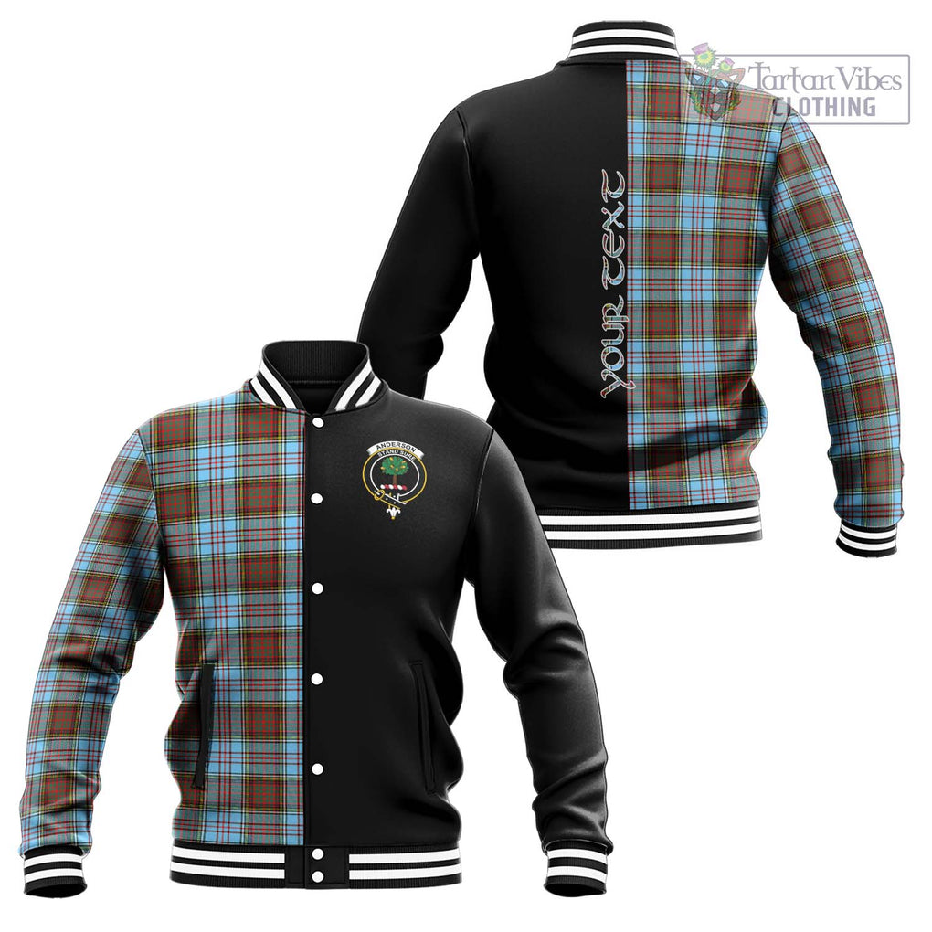 Anderson Ancient Tartan Baseball Jacket with Family Crest and Half Of Me Style Unisex - Tartanvibesclothing Shop