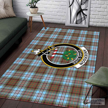 Anderson Ancient Tartan Area Rug with Family Crest