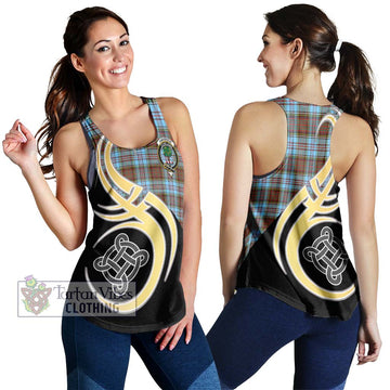 Anderson Ancient Tartan Women's Racerback Tanks with Family Crest and Celtic Symbol Style