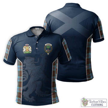 Anderson Ancient Tartan Men's Polo Shirt with Family Crest and Lion Rampant Vibes Sport Style