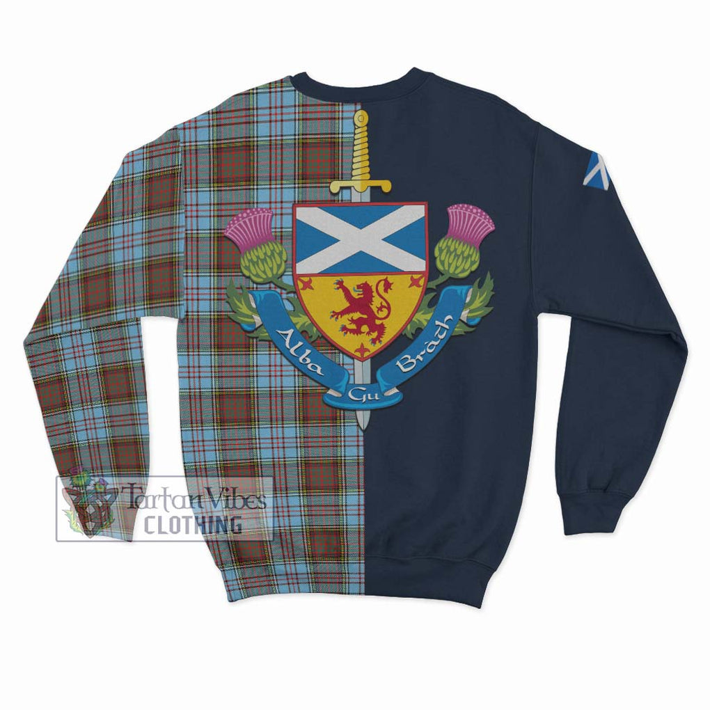 Tartan Vibes Clothing Anderson Ancient Tartan Sweatshirt with Scottish Lion Royal Arm Half Style