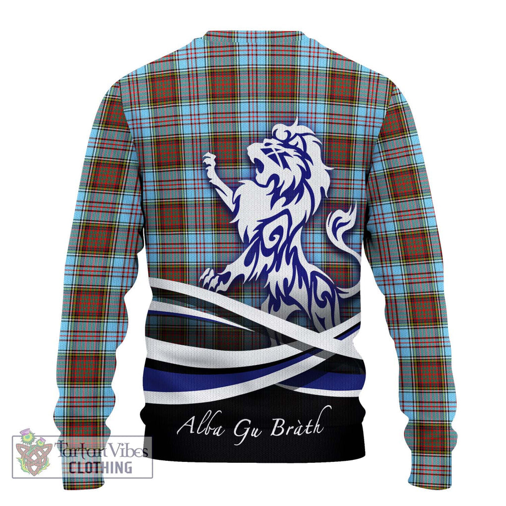 Anderson Ancient Tartan Knitted Sweater with Alba Gu Brath Regal Lion Emblem - Tartanvibesclothing Shop