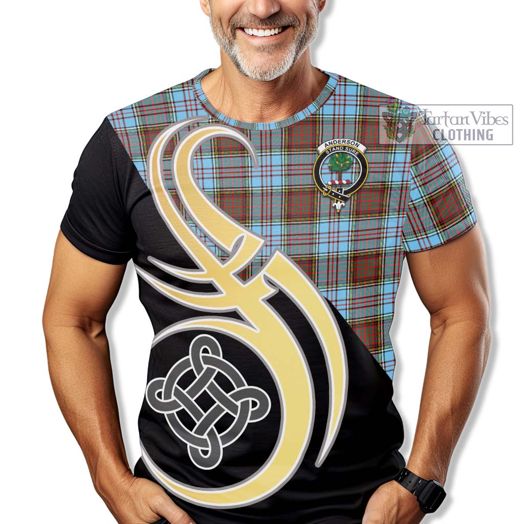 Tartan Vibes Clothing Anderson Ancient Tartan T-Shirt with Family Crest and Celtic Symbol Style