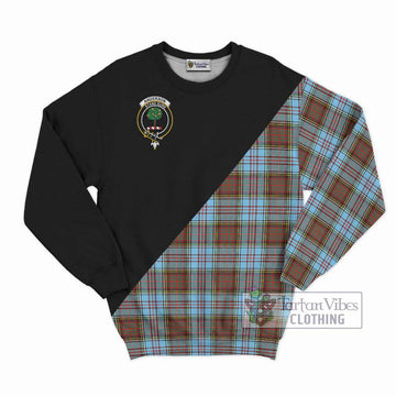 Anderson Ancient Tartan Sweatshirt with Family Crest and Military Logo Style