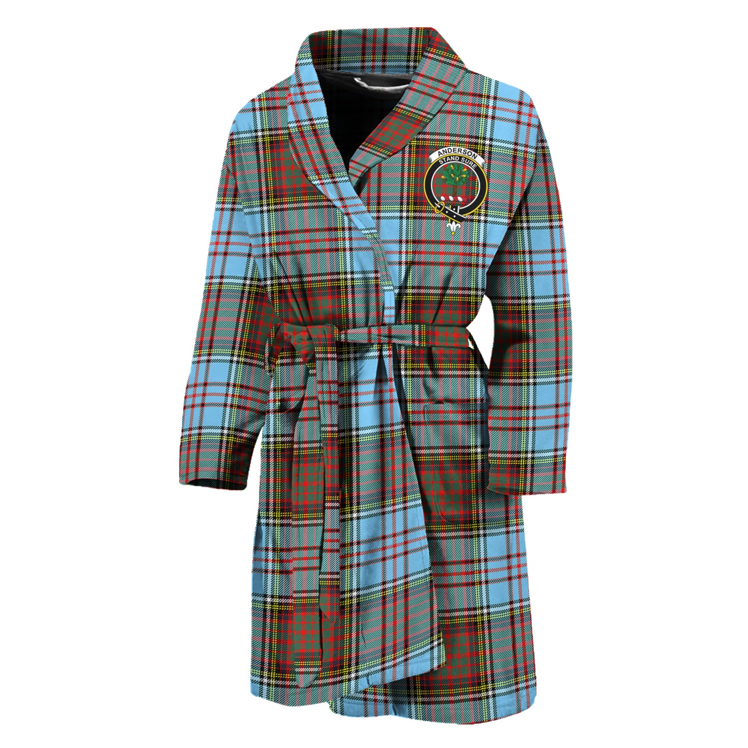 Anderson Ancient Tartan Bathrobe with Family Crest Unisex M - Tartan Vibes Clothing