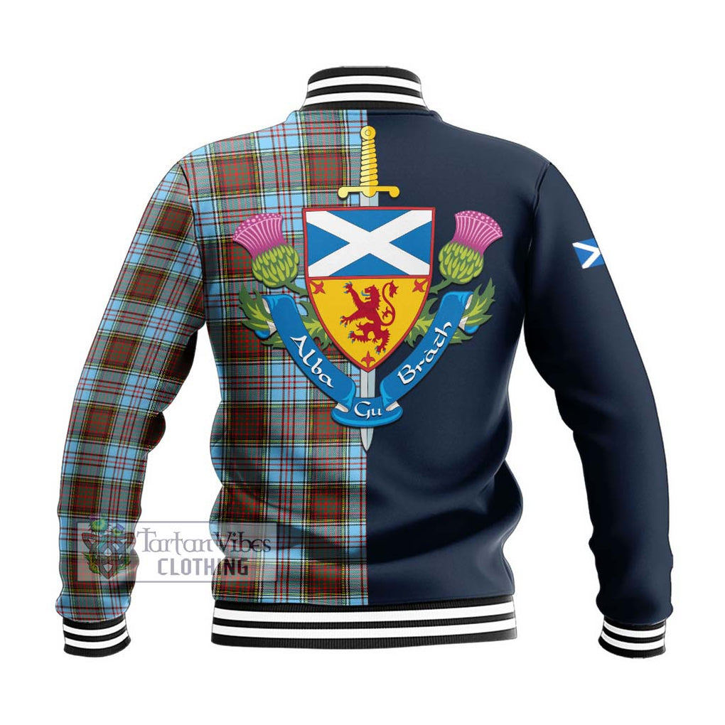 Tartan Vibes Clothing Anderson Ancient Tartan Baseball Jacket with Scottish Lion Royal Arm Half Style