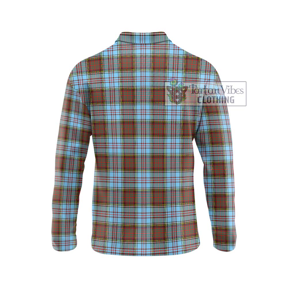 Anderson Ancient Tartan Long Sleeve Polo Shirt with Family Crest DNA In Me Style - Tartanvibesclothing Shop