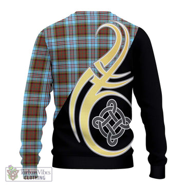 Anderson Ancient Tartan Ugly Sweater with Family Crest and Celtic Symbol Style