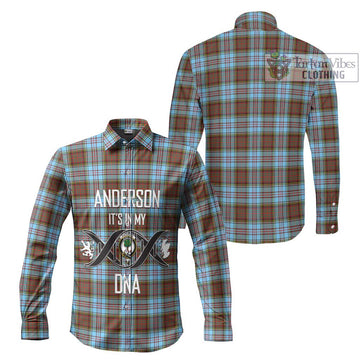 Anderson Ancient Tartan Long Sleeve Button Shirt with Family Crest DNA In Me Style